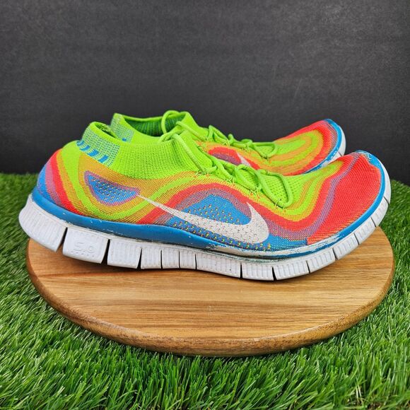 Nike Free Flyknit+ 5.0 Shoes Mens 13 Electric Green Running Trainer 615805-316 - Picture 1 of 10